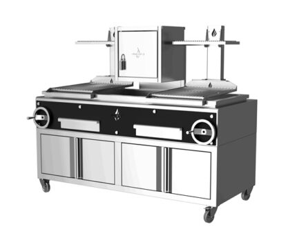 BBQ, Скара на дървени въглища и дърва, PARRILLA F, с горивна камера - ROASTER GPFS 25C