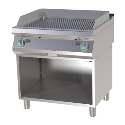 Плоча за пържене, рифел, газова, върху отворен шкаф - RM GASTRO FTR-780-G