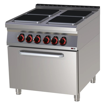 Печка електрическа с четири плочи и фурна GN 1/1 - RM GASTRO RED FOX SPQT 90/80 11 E Печка електрическа с четири плочи и фурна GN 1/1 - RM GASTRO RED FOX SPQT 90/80 11 E