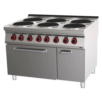 Печка електрическа с шест кръгли плочи и фурна GN 2/1 - RM GASTRO RED FOX SPT-90-120-21-E