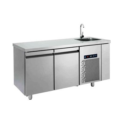 Хладилна маса с умивален басеин и две GN врати - BAMBAS PG159-40L